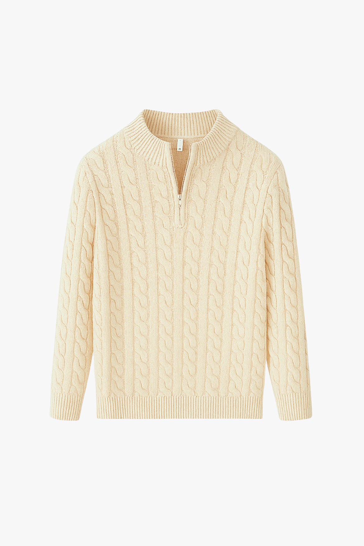 Harbour Men Quarter-Zip Up Sweater - Beige