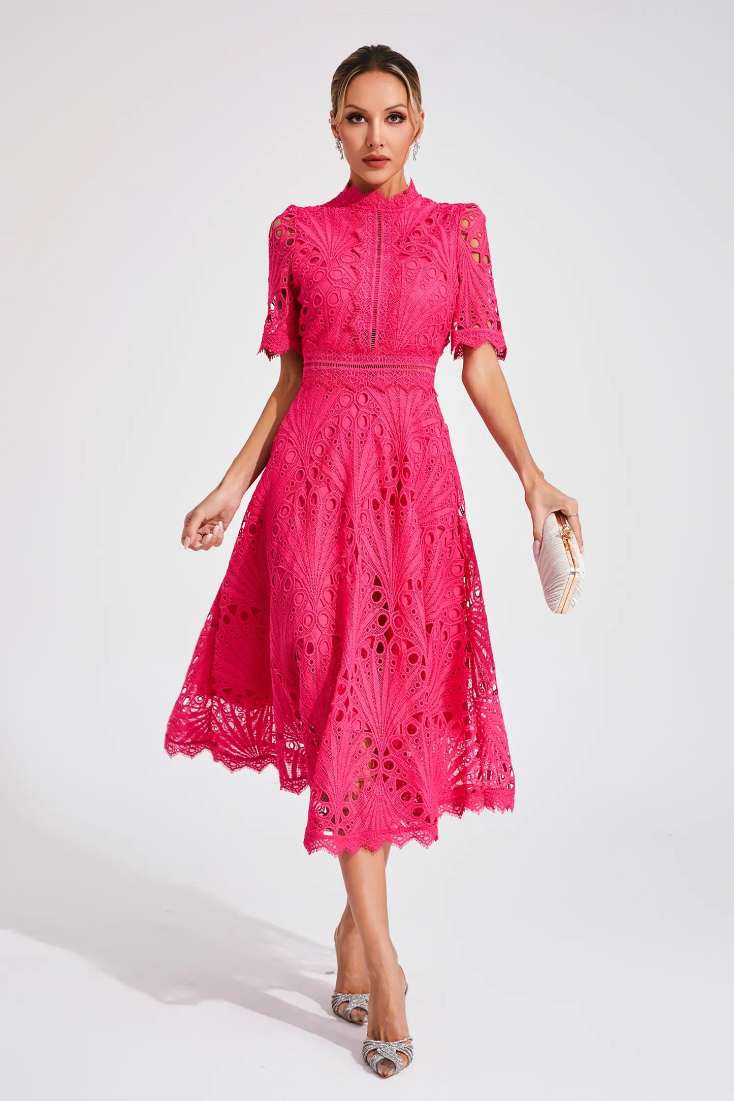 Lexi | Elegant Lace Midi Dress for Women